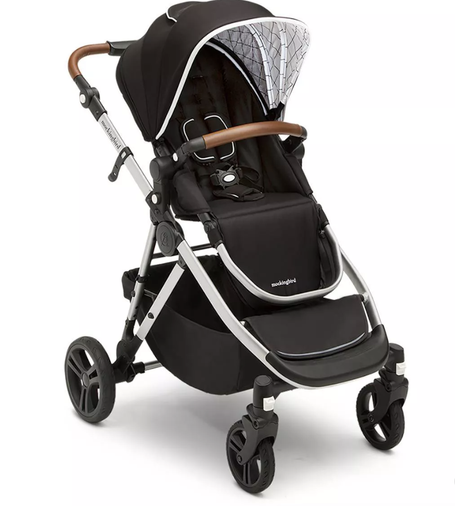 Mockingbird Single-to-Double Stroller - Black Canopy